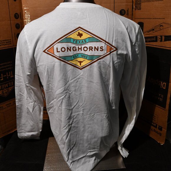 UT Austin TEXAS LONGHORNS White Men's long Sleeve Large New With Sample Tag - Picture 5 of 6